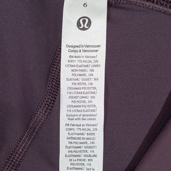 Lululemon Wunder Train Mesh HR Tight 25” Grape Thistle Purple Women's 6 NWT New - Picture 3 of 12